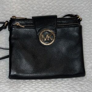 Michael Kors Crossbody Black Fulton Shoulder Purse Crossbody Double Zip